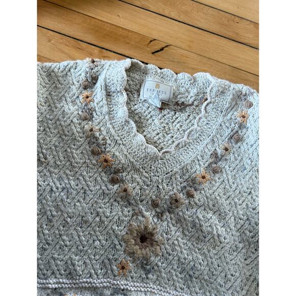 Vintage Express Tricot Hand Knitted Sweater Womens Angora Oversized Floral - Picture 5 of 6